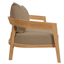 Modway Brisbane Teak Wood Outdoor Patio Loveseat in Natural Light Brown