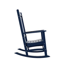 WestinTrends Malibu 3-Piece Set Outdoor/Patio Rocking Chairs with a Side Table (2 Seater), Navy Blue