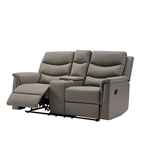 Eafurn Grey 2-Piece Reclining Sectional Sofa Set with Storage & Cup Holders