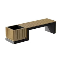 XJOYSL7921 Planter Box with Bench Landscape Planter Box with Public Bench Seat Combined
