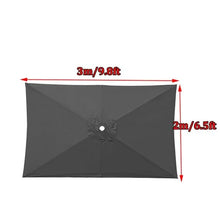 Replacement Canopy for 6.5'x10' Patio Umbrella - Waterproof Rectangular Parasol Top Cover UV-Resistant Fabric Easy Installation for Market Tables Outdoor Shade Solution,Black-300x200cm/10x6.5ft