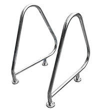 BSNANCA Swimming Pool railings, Stainless Steel Swimming Pool Hand Rails, Pool Rails with Fast Bases, for humanized Swimming Pool handrails on The Pool Wall 2PCS (Silver 81x90cm) (Silver 81x90cm)