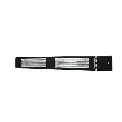 Stelpro Vivio 4000W Infrared Patio Heater – Outdoor/Indoor, IP65 Water-Resistant – Hardwired 240V – Remote Control – Carbon Filament Lamp – Aluminum Build – Black (SVI4002BK)