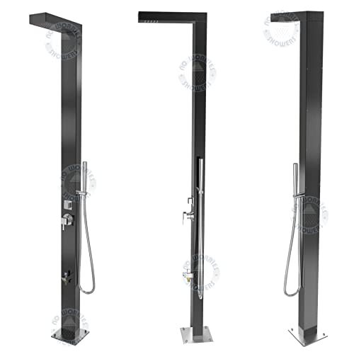 No Worries Products Stainless Steel Outdoor Shower Panel Black