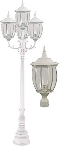 DABMAR LIGHTING GM3004-LED16-W Victoria Post Light Fixture 4 X 16 Watt LED 85-265 Volts, White