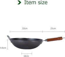 ELUKHT 12 inch Pre-Seasoned Cast Iron Wok with Pot Ear