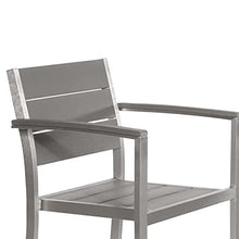 Benjara Kylo 5 Piece Bar Table Set, Polyresin Backs and Seats, Aluminum Frame, Gray and Brown
