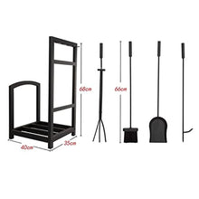 DJVHSRI Firewood Storage Rack Simple Iron Black Fireplace Tools Firewood Rack Home Floor Disassembled Wood Firewood Shelf,