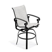 Winston Palazzo Sling Swivel Bar Stool Black Night/Blue Blush