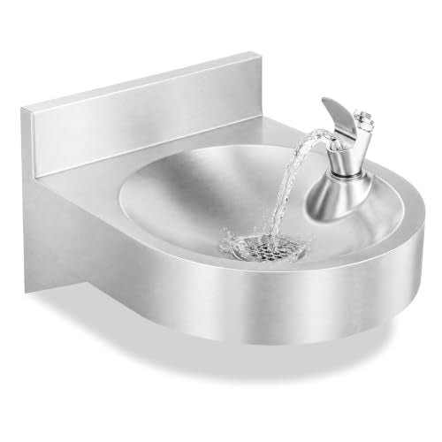 Wall Mounted Drinking Fountain, Stainless Steel Outdoor Water Station
