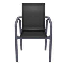 Compamia Pacific Sling Arm Chair - Dark Gray Frame Black Sling (Set of 2)