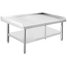GOCAPTAIN Equipment Grill Stand Table 60"x30"x24" | Stainless Steel 1000 lbs Top Shelf, 220 lbs Bottom Shelf | Adjustable Legs with 2" Edge Baffle | for Commercial Kitchens, Hotels, and Homes