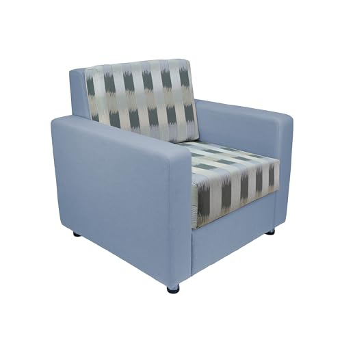 FDP Outdoor Modular Club Chair Featuring Sunbrella Fabric - Weather-Resistant, Fade-Resistant, Assembled Patio Furniture with Cover Included for Backyard, Poolside Seating - Dream Mist/Canvas Haze