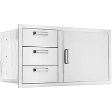 BBQGUYS 39-in Contempo/Traditional Stainless Steel Reversible Access Door & Triple Drawer Combo Signature - BBQ-DDC-39