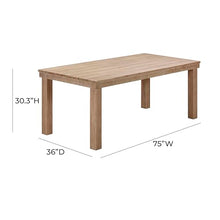 TOV Furniture Cassie Natural 75 Inch Rectangular Outdoor Dining Table