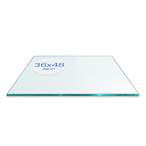Dulles Glass 36X48 inch Rectangular Glass Table Top - Tempered - 1/4" Thick Glass Surface, Safe Flat Polished, Eased Corners, Multipurpose for Dining, Patio, Coffee and End Table