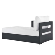 Modway Tahoe Aluminum Outdoor Chaise Lounge in Gray White with Weather-Resistant Cushions, Modular Left-Facing Patio Lounger for Pool Furniture or Sectional Sofa Set