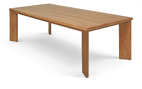 Meridian Furniture 111-DT96 Mirella Collection Modern | Contemporary 96" Outdoor Patio Dining Table with Solid Teak Wood Frame, Natural Teak Finish, 96" W x 42" D x 29.75" H, Natural