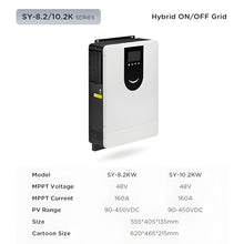 MLYYYDSS All-in-one Solar Hybrid Charger Inverter 1.0-10.2KW, DC 12V/24V/48V to AC 220V Pure Sine Wave Power Inverter, Built in 40-160A MPPT Solar Controller for Off-Grid System 8.2KW