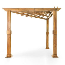 Roomfitters Acacia Wood Pergola Rustic Outdoor Patio Shade Structure Teak