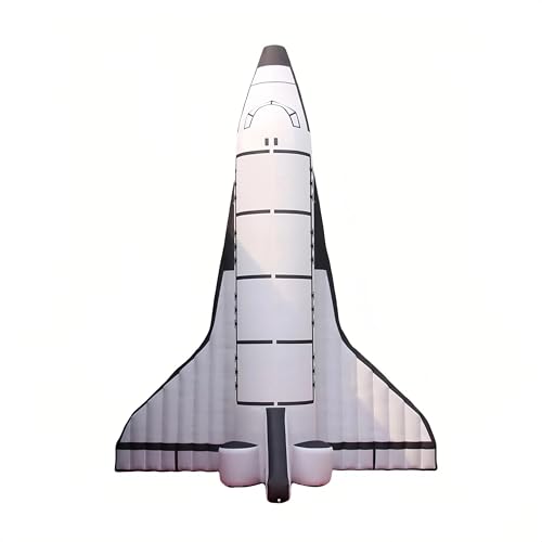 Giant Inflatable Space Shuttle,Inflatable Spaceship Model with Base Blow up Rocket Ship Events Spacecraft for Outdoor Advertising (White with Blower, 16ft 5mH)