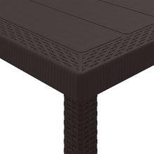LKJVFCPW 9 Piece Garden Dining Set, Brown Outdoor Patio Furniture, Rectangular Table and 8 Comfortable Chairs for Backyard, Terrace, and Lawn Seating