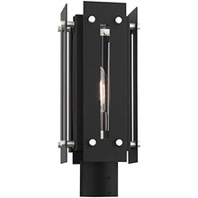 Livex 1 Light Black Outdoor Post Top Lantern Nickel