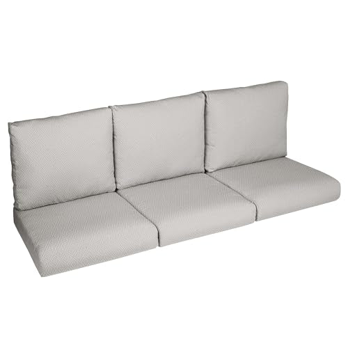Sorra Home Sunbrella Outdoor Deep Seating Sofa Set Cushion, Ivory 18 Pound