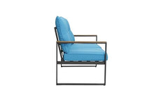 Seeheool Outdoor Patio Furniture Loveseat Sofa, All-Weather Metal Steel Patio Couch with 4" Thick and Soft Cushion for Balcony, Porch, Backyard