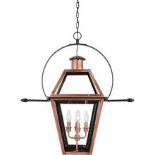 Quoizel Rue De Royal Charleston Outdoor Hanging Lantern 30 Inch 4-Light Aged Copper