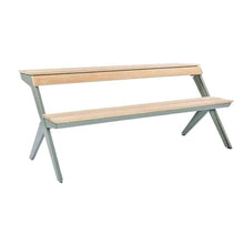 HYgloF Patio Benches Park Outdoor Chair, Steel Metal Frame Bench, Plasticwood Chair Surface, Garden Patio Lounge Tables Seating Garden Bench(Medium)