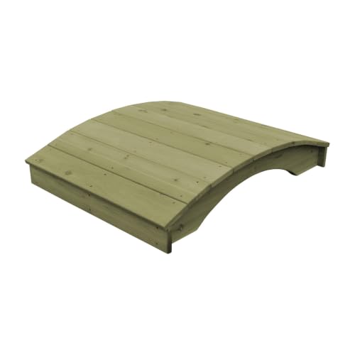 Keystone Amish Co. Cedar Plank Garden Bridge, 3' x 6', Linden Leaf Stain
