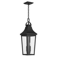 Kichler 24.75 Inch Cleary 2 Light Outdoor Modern Traditional Pendant Light, with Clear Glass in Textured Black, Waterproof Aluminum, (24.75" H x 8.5" W), 59198BKT