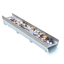 Stainless Steel Trench Drain Kit - Rectangular Linear Shower Drain with Grate for Indoor and Outdoor Use(100x21x30cm)