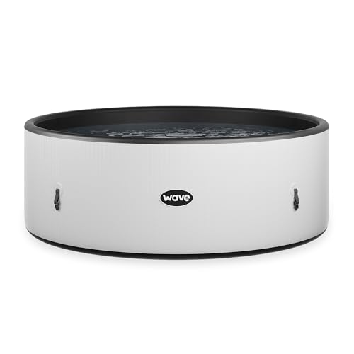 WAVE Ontario Drop-Stitch Hot Tub | Rigid-Wall Portable Outdoor Spa | Up to 130 AquaBubble™ Jets | Herringbone Finish | 6 Person