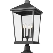 Z-Lite 4 Light Outdoor Pier Mounted Fixture 568PHXXLR-533PM-BK