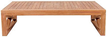 Meridian Furniture 352-CT Anguilla Collection Modern | Contemporary Outdoor Patio Coffee Table with Solid Teak Wood and Natural Teak Finish, 55.5" W x 31.5" D x 14" H, Natural