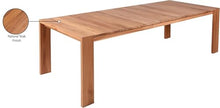 Meridian Furniture 353-T Tulum Collection Modern | Contemporary Outdoor Patio Patio Dining Table with Solid Teak Wood and Natural Teak Finish, 108.5" W x 40" D x 30" H, Natural