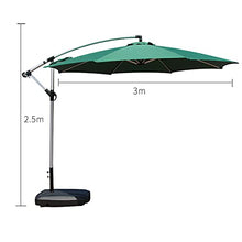 RWGOVLU 3m Cantilever Garden Parasol, Sun Shade Patio Banana Large Umbrella with Crank Handle and Tilt for Outdoor Sun Shade, Khaki