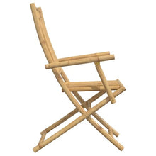 KUPTYERFG Foldable Bamboo Garden Chair Set of 2 Sling Patio Chairs