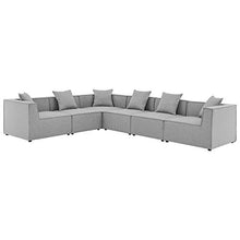 Modway EEI-4385-GRY Saybrook Patio Upholstered 6-Piece Sectional Sofa in Gray