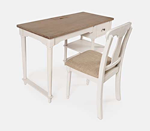 Jofran Inc. Grafton Farms USB Charging Desk and Chair Set Off-white
