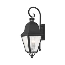 Livex Lighting 2555-29 Outdoor Wall Lantern with Seeded Glass Shades, Vintage Pewter