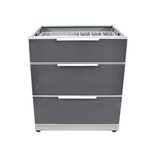 Blue Sky Outdoor Living ,OKC3024GDR3DG, 3-Drawer Outdoor Kitchen Cabinet – Heavy-Duty Storage – Weather-Resistant Modular Base for Patios and BBQ Islands – Slate Gray