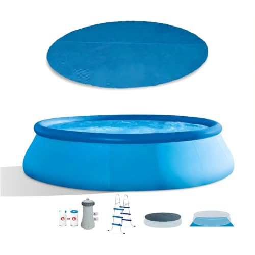 15ft x 42in Inflatable Swimming Pool w/Pool Set and 15-Ft Pool Cover