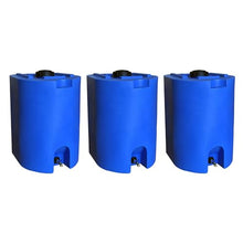WaterPrepared 3 Pack 55 Gallon Stackable Water Tank Blue