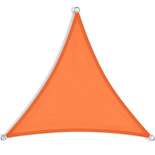 GJZDPMY 9.4x9.4m Sun Shade Sail - UV Protection Waterproof Durable Canopy with Fixing Kit for Patio Backyard Garden Terrace - Orange Outdoor Umbrella Cover