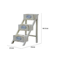 RWGOVLU Flower Stand Natural Material Multi-Layer Mini Desktop Ladder Small Flower Shelf Storage Rack Creative Decorative Ornaments Plant Stand
