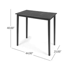 Christopher Knight Home Polaris Outdoor Acacia Wood and Wicker 5 Piece Rectangular Bar Set, 15 "W x 22 "D x 41.75 "H, Dark Gray + Brown
