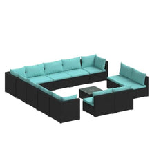 LPERTGFHU 14 Piece Patio Lounge Set, Modular PE Rattan Garden Furniture